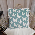 Plush cushion cover with butterfly pattern