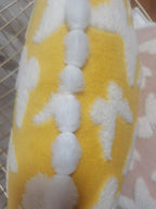Plush cushion cover with butterfly pattern