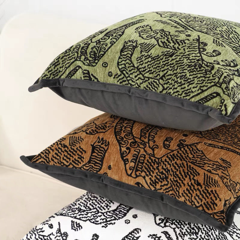 Animal Pattern Jacquard Cushion Cover