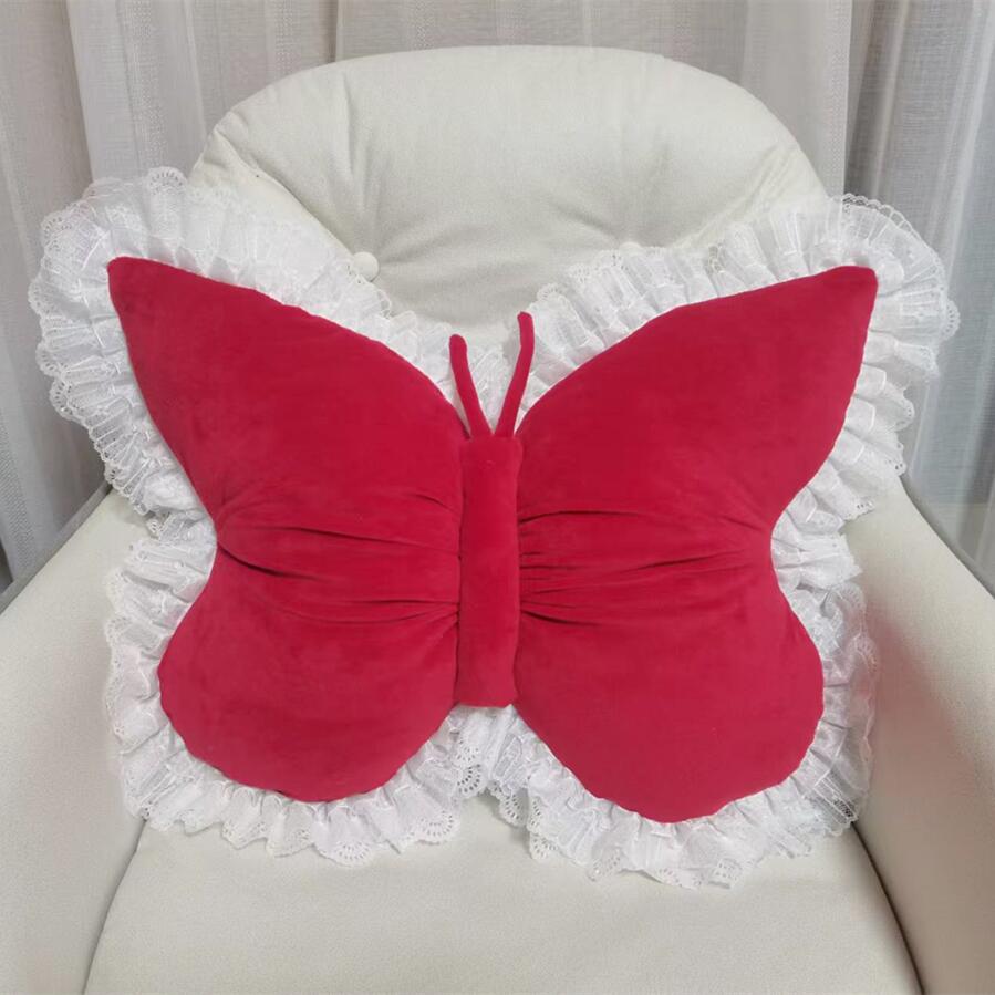 Velvet butterfly with lace trim