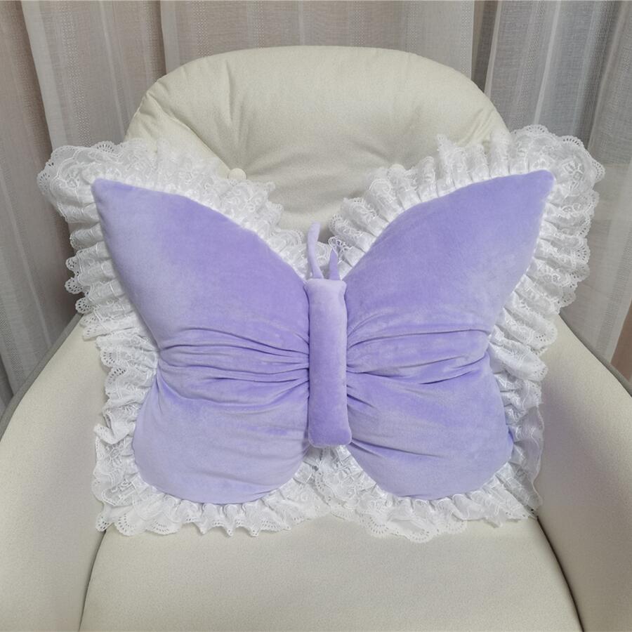 Velvet butterfly with lace trim