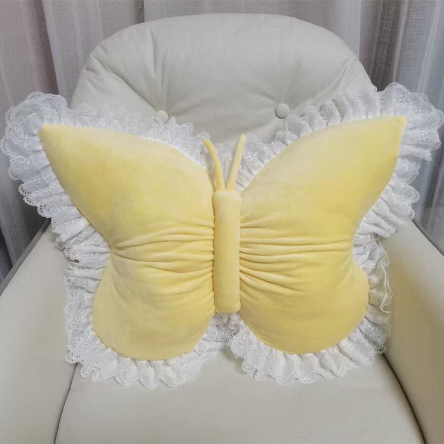 Velvet butterfly with lace trim
