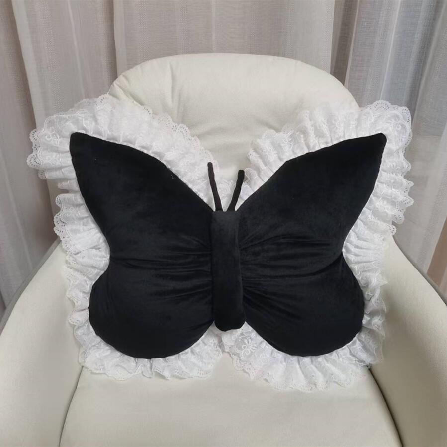 Velvet butterfly with lace trim