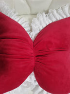 Velvet butterfly with lace trim