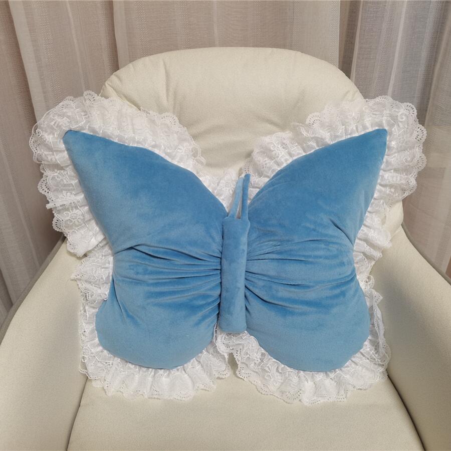 Velvet butterfly with lace trim