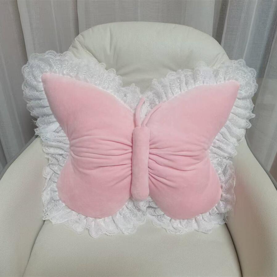 Velvet butterfly with lace trim